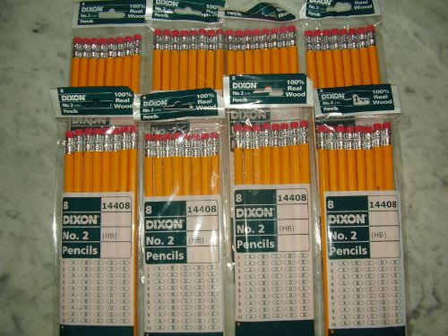 Dixon 8-Count No. 2 Wood Pencils - Lot of 8 Packs - 64 Total