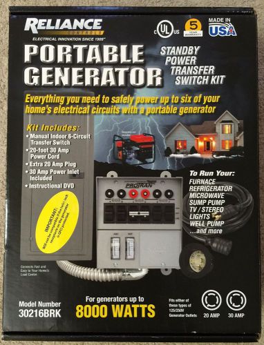 Reliance controls portable generator standby power transfer switch kit nib for sale