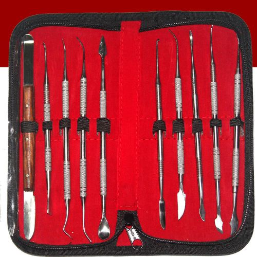 Dental Lab Stainless Steel Kit Wax Carving Tool Set Surgical Dental Instruments
