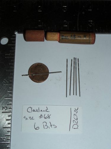 Cleveland Twist Drill, 6 pcs #68 Wire Size Drill Bits ((#D267-2c))
