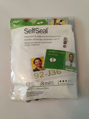 GBC Selfseal Prepunched ID Badge with Clips NEW and Sealed