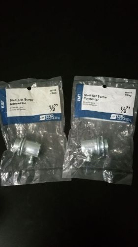 Set s pro connex emt steel set screw conduit connector 49510 1/2&#034; .5&#034; inch x 2 for sale