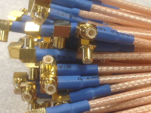 *qty 100* new 6&#034; right angle mcx male to right angle mcx male rf pigtail cables for sale