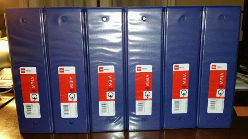 6-Office Depot Round 3 Ring Reference Binder - 3&#034; Capacity Blue (case of 6)