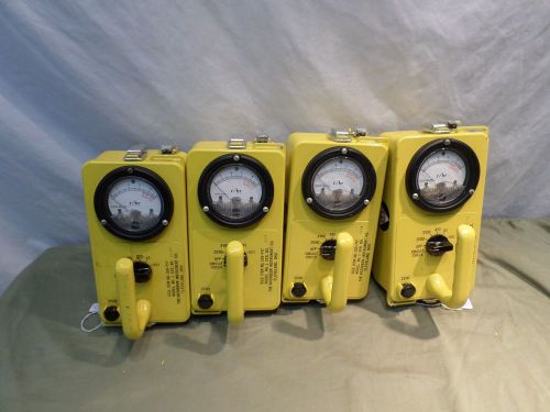 LOT OF 4 VICTOREEN CDV-717 RADIATION DETECTOR/SURVEY METERS !PARTS ONLY!