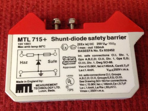 MTL 715 + Shunt-Diode Safety Barrier - Baseefa No. Ex 832452