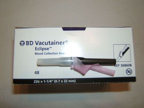 1 NEW BOX SEALED BD VACUTAINER ECLIPSE BLOOD COLLECTION NEEDLE SIZE 22G X 1-1/4&#034;