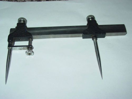L.S. Starrett 50A Adjustable Trammel Heads ON 8&#034; BEAM. This tool has 3&#034; points.