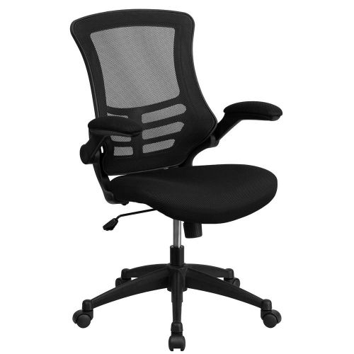 Flash Furniture BL-X-5M-BK-GG Mid-Back Mesh Chair with Nylon Base, Black New