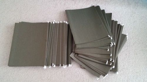 58 hanging folders with tabs and labels dark green for sale