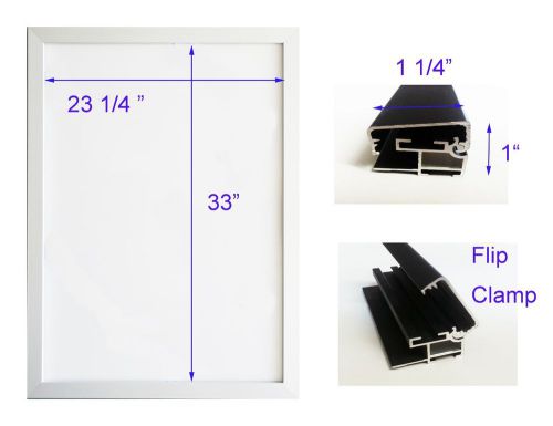 LED BackLit Box Display Board 26&#034;x 36&#034; Silver Aluminum Frame