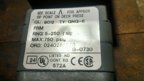 Square D Pressure Control Switch 1A353