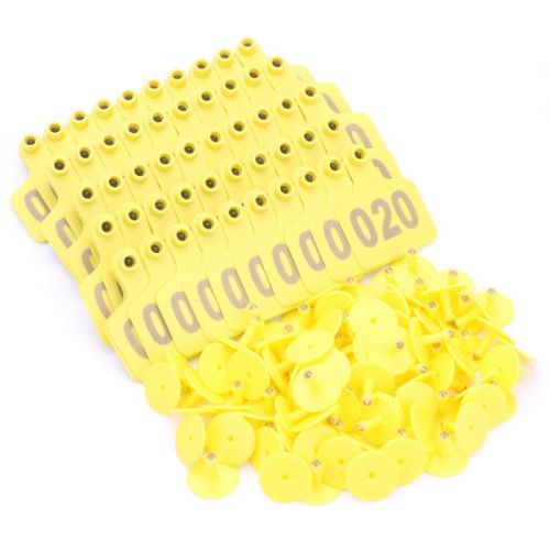 100pcs NO.1-100 Livestock Ear Tag Label Marker Plastic 6x7.3cm Plate for Cow Pig