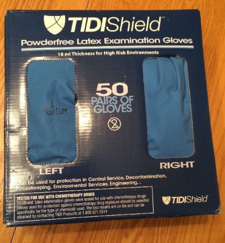 Tidi Shield Hi Risk 932480-1 Powderfree Latex Medium Exam Gloves 50 per Box
