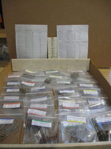 361 resistor kit in 36 plastic bags labeled, value, watts, %, qty  -  ( box ff ) for sale