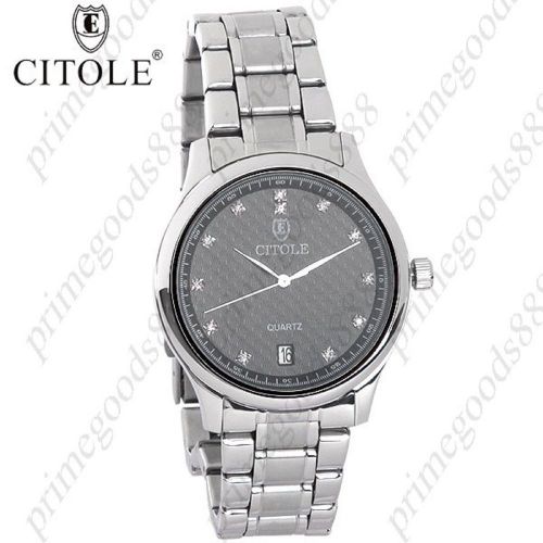 High Quality Stainless Steel Wrist Black Dial Toughened Free Shipping Silver