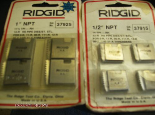 RIDGID PIPE DIES 1&#034; AND 1/2&#034; STAINLESS STEEL 12-R HS FOR STAINLESS STEEL