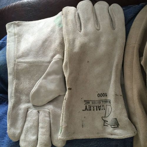 Valley National Gases Inc. Leather Welding Gloves 1000 Excellent Condition Large