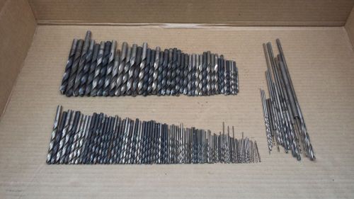 Lot of 150++ Drill Bits Set assorted makes HS, 1/2&#034; to 1/32&#034; Cleveland, Morse...
