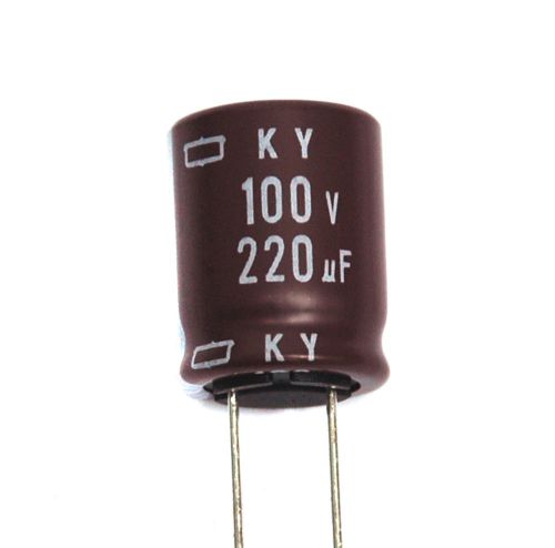 50pc Electrolytic Capacitor KY 220uF 100V -55~+105°C 10,000hr Nippon Chemi-Con