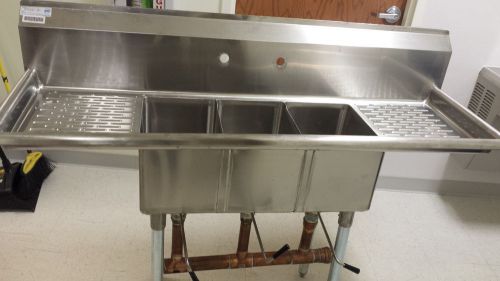 Commercial Kitchen (3) Three Compartment Sink NSF 5 Feet