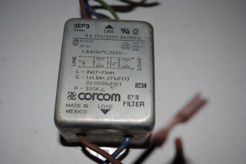 Corcom 3EP3 120 / 250V AC 3A Power Line Filter 50 / 60Hz EMI