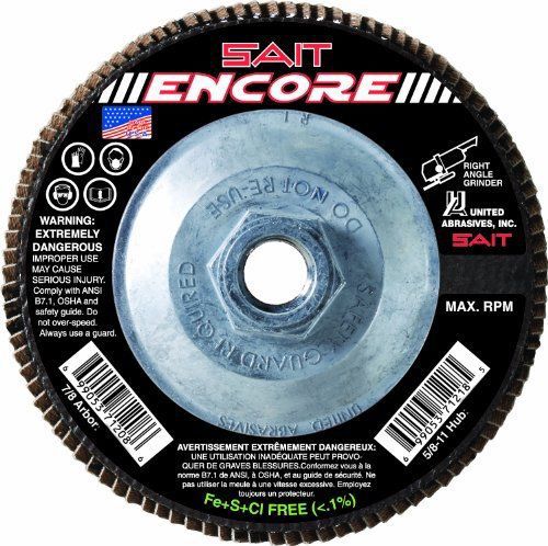 Sait 71221 encore flap disc  4-1/2-inch by 5/8-11-inch z 120x  10-pack for sale