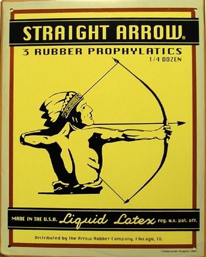 Straight arrow liquid latex indian rustic vintage metal sign for sale