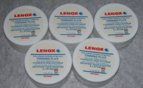 Flux Tinning Paste 5 JAR Lenox 1.7 Oz ea Plumbing WS78095 JOIN DISSIMILAR METALS