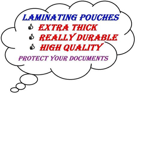 100 Extra Thick &amp; Durable Laminating Pouches/Sheets Large Business Card Size