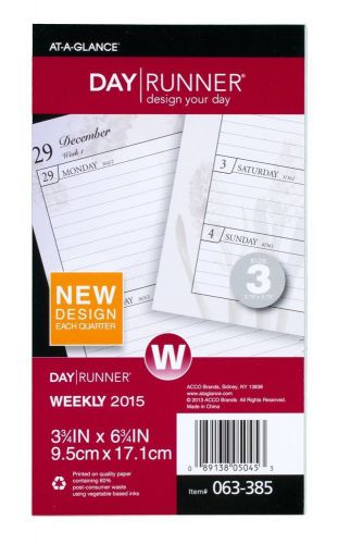 Day Runner Nature Weekly Planner Refill 2015, 3.5 x 6.75  Page Size 063-385