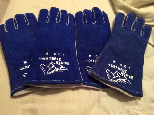 Lot of 2 pair--stallion 320 leather stick welding gloves medium for sale