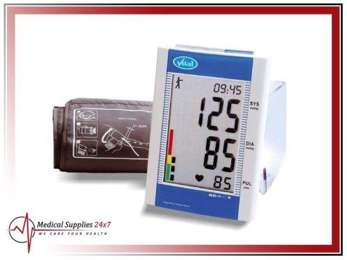 Ld582 arm blood pressure monitor with clock, ambient thermometer w/batteries for sale