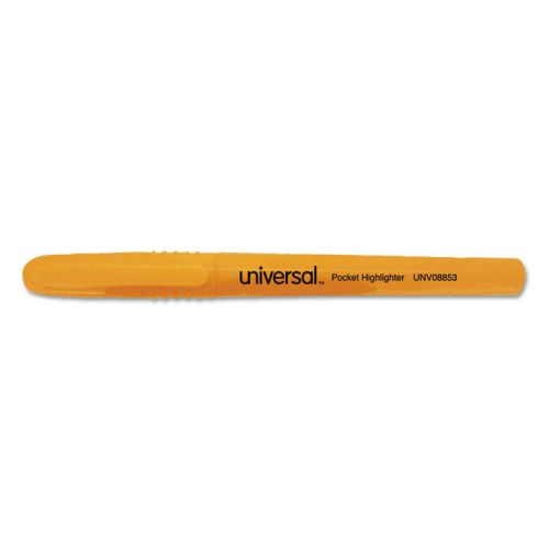 Pocket clip highlighter, chisel tip, fluorescent orange ink, 1 dozen for sale