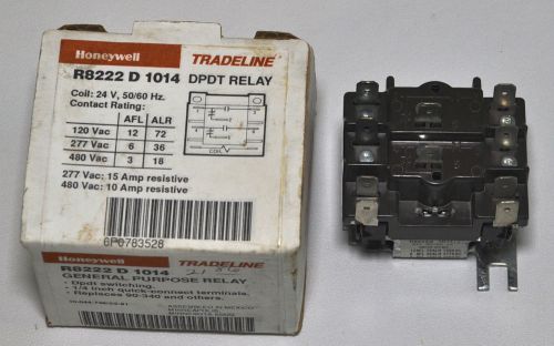 Honeywell R8222 D 1014 General Purpose Relay DPDT  1/4 &#034; Quick Connect 90-340