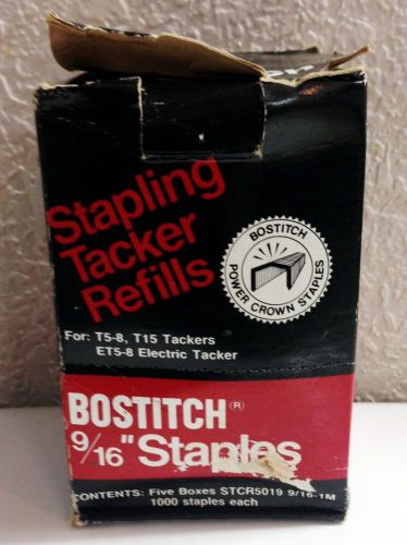 Stanley Bostitch Staples STCR5019 - 9/16” Full Box (5 boxes of 1000) Made in USA