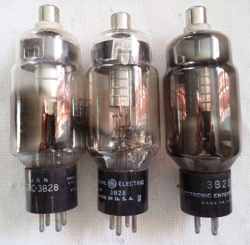 (3) Used RCA, GE, EE 3B28 Half-Wave Gas Rectifier Tube - Hot Cathode Type  N/R