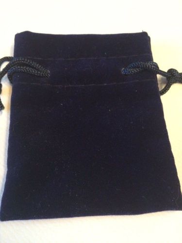 6 Pack Small Velvet Navy Blue  Pouches Gift Bag Jewelry With Drawstrings 2 x 2