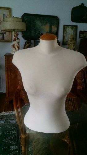 Female Mannequin Torso Cloth waist Size 27&#034; bust37&#034;- Wooden top  pre owned