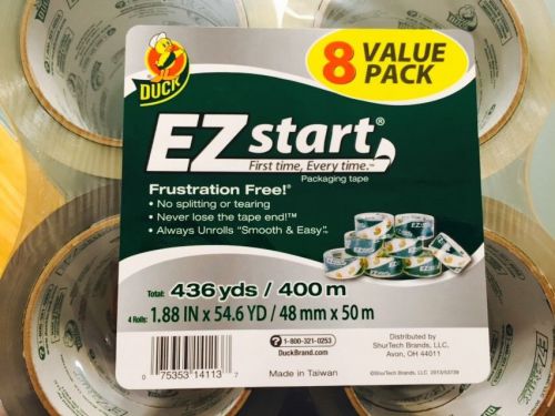 8 Pack Duck EZ Start Packing Tape