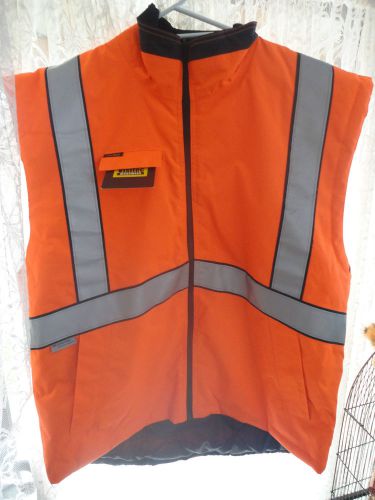 VISITEC High Visibility Work Vest Size:XL Orange Scotchlite Reflective Material