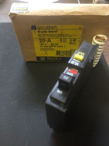 Square D QO120GFI qwik-gard circuit breaker ground fault interrupter 20A 1 pole