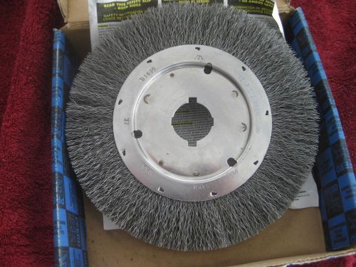 New usa 8&#034; crimped wire wheel brush , narrow  face, 1 1/4&#034; arbor hole for sale