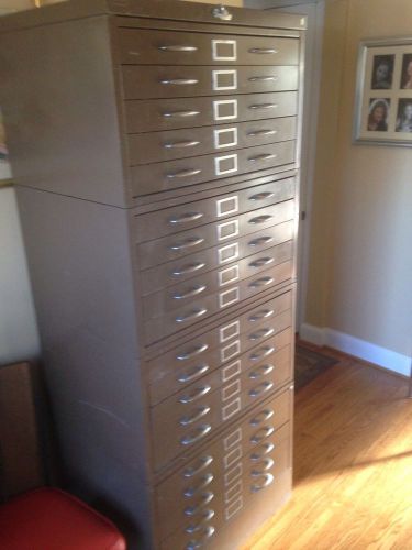 Vintage industrial metal flat files 20 drawer mid century all-steel equipment for sale