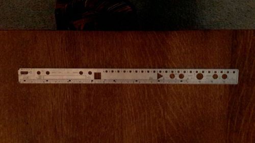 Vintage printer&#039;s ruler, 18&#034; Woodward associates no. 6062, 1964