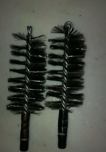 Two Goodway Tube Cleaning Brushes, Large, Stainless Steel.