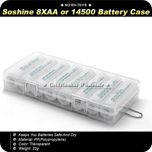 1pcs Hard Plastic Case Holder Storage Box Cover for Rechargeable 8*AA or 8*14500