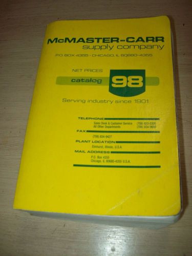MCMASTER CARR COLLECTIBLE CATALOG #98 Chicago IL !!!FREE SHIPPING!!!