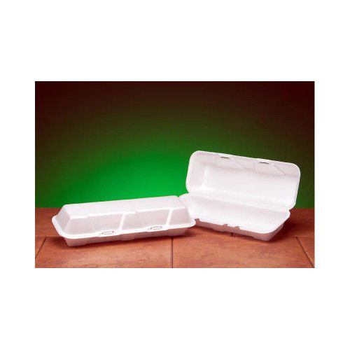 Genpak foam hinged hoagie extra large container in white for sale