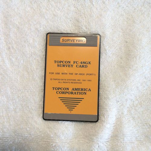 Topcon FC-48GX Survey Card, overlay and Ram Card for the HP 48GX Calculator